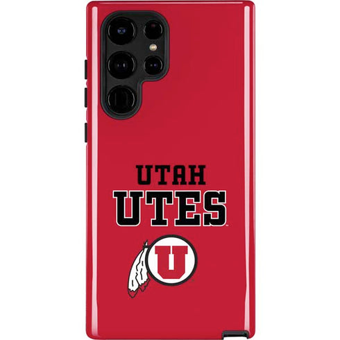 University of Utah Utes Text on Red Galaxy S25 Ultra Impact Case