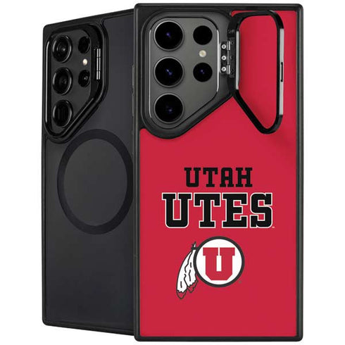 University of Utah Utes Text on Red Galaxy Cases
