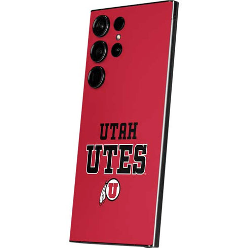 University of Utah Utes Text on Red Galaxy S24 Ultra Skin