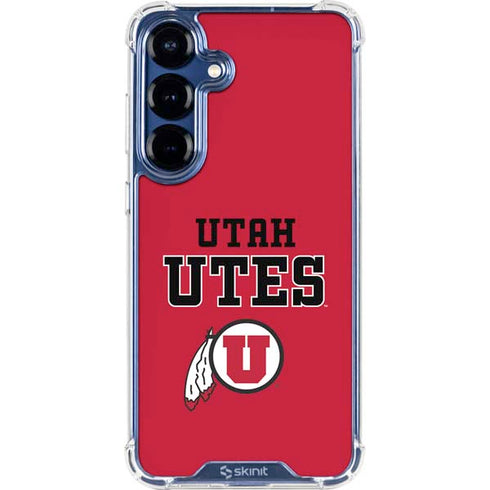 University of Utah Utes Text on Red Galaxy S25 Plus Clear Case