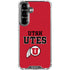University of Utah Utes Text on Red Galaxy S26 Clear Case