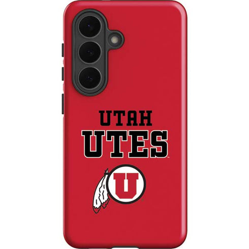 University of Utah Utes Text on Red Galaxy S26 Plus Impact Case