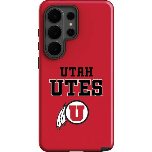 University of Utah Utes Text on Red Galaxy S26 Ultra Impact Case