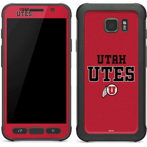 Utah Utes Text on Red Galaxy S7 Active Skin