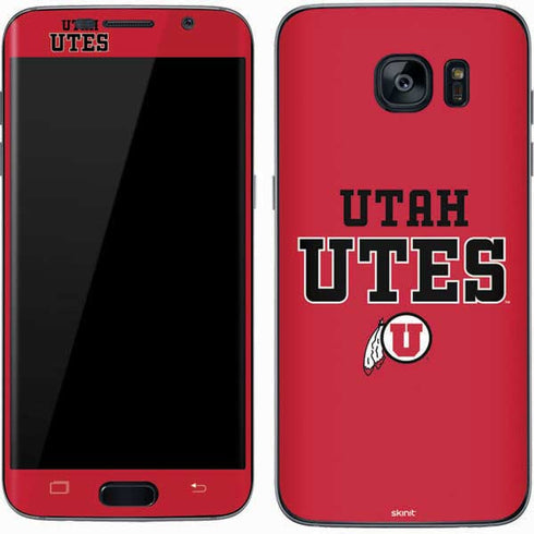 Utah Utes Text on Red Galaxy S7 Skin