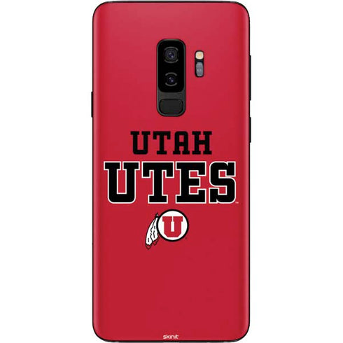 Utah Utes Text on Red Galaxy S9 Plus Skin
