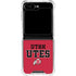 University of Utah Utes Text on Red Galaxy Z Flip5 5G Clear Case