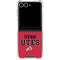 University of Utah Utes Text on Red Galaxy Z Flip7 Clear Case