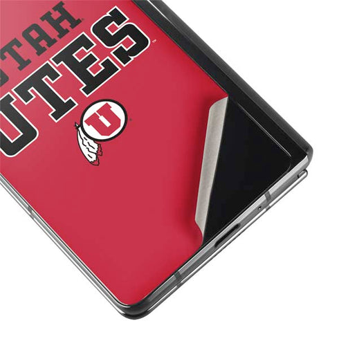 Utah Utes Text on Red Galaxy Z Fold2 5G Skin