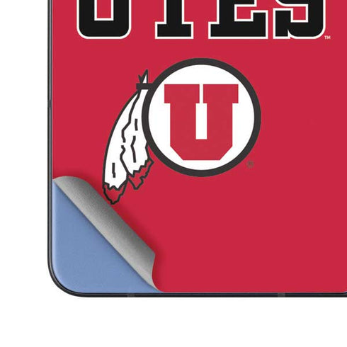 University of Utah Utes Text on Red Galaxy Z Fold5 5G Skin