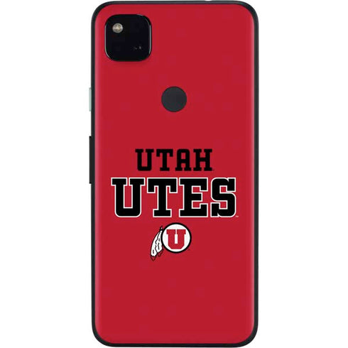 Utah Utes Text on Red Google Pixel 4a Skin