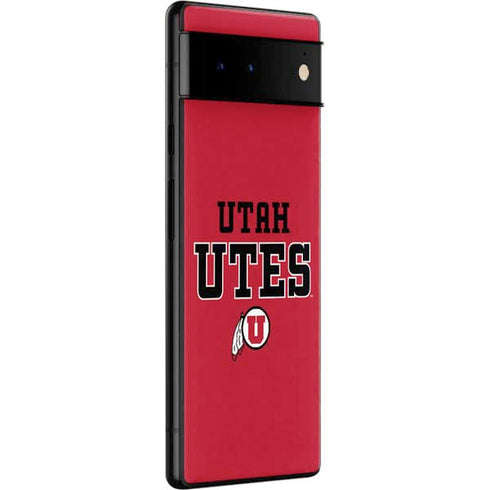 Utah Utes Text on Red Google Pixel 6 Skin