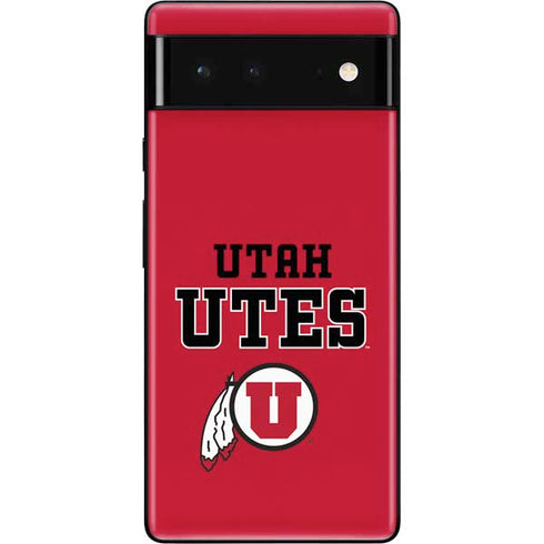 Utah Utes Text on Red Google Pixel 6 Skin