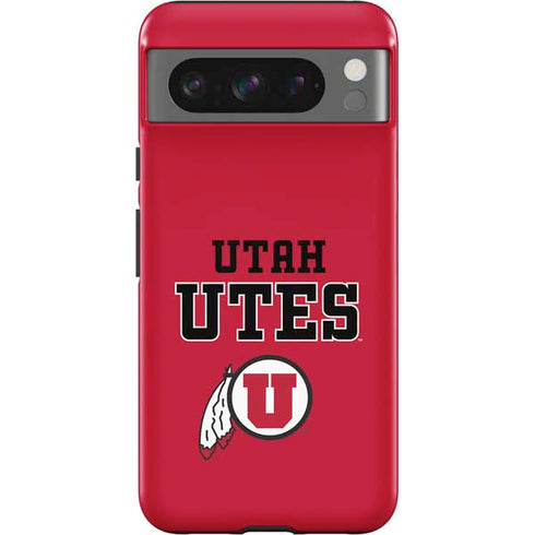 University of Utah Utes Text on Red Google Pixel 8 Pro Impact Case