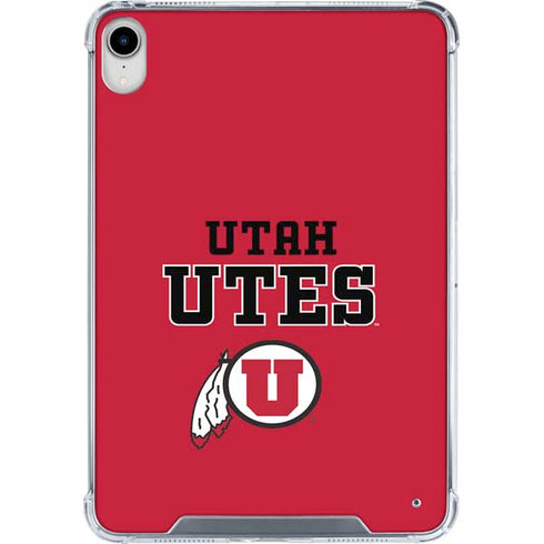 University of Utah Utes Text on Red iPad 11th Gen (2025) Clear Case
