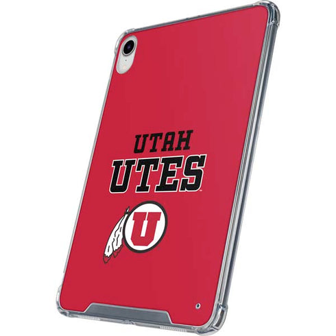 University of Utah Utes Text on Red iPad 11th Gen (2025) Clear Case