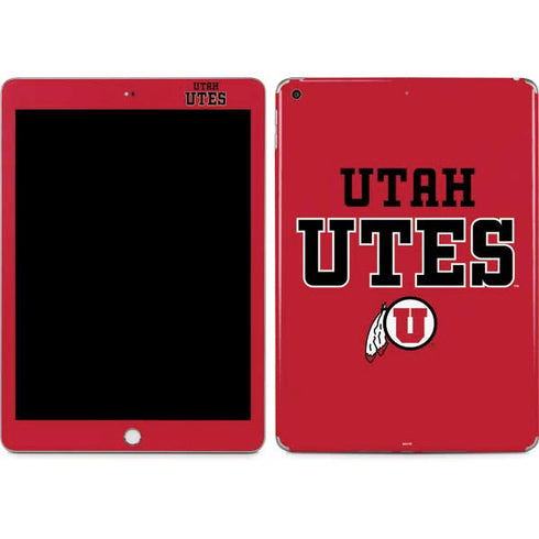 University of Utah Utes Text on Red Apple iPad Skin
