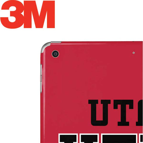 University of Utah Utes Text on Red Apple iPad Skin