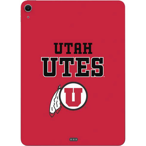 University of Utah Utes Text on Red Apple iPad Air Skin