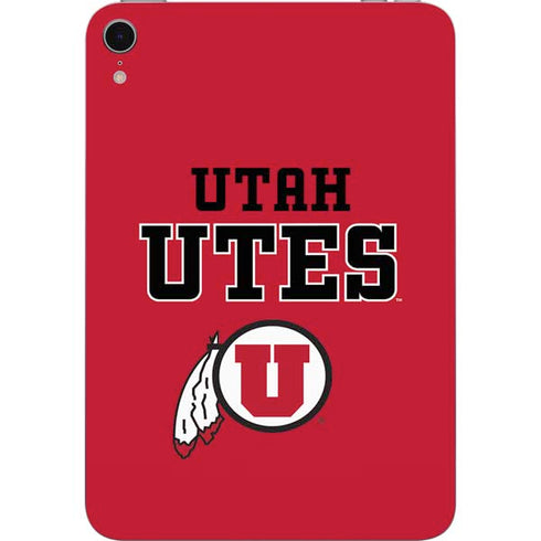 University of Utah Utes Text on Red Apple iPad Mini Skin