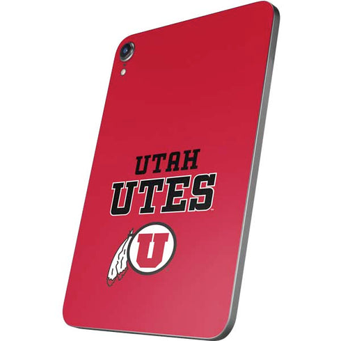 University of Utah Utes Text on Red Apple iPad Mini Skin