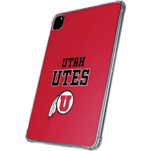 University of Utah Utes Text on Red iPad Pro 11in (2024) Clear Case