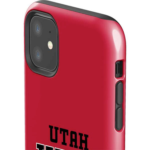Utah Utes Text on Red iPhone 11 Impact Case