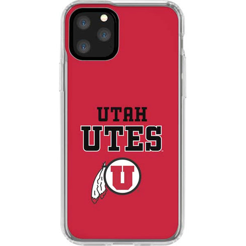 University of Utah Utes Text on Red iPhone 11 Pro Clear Case