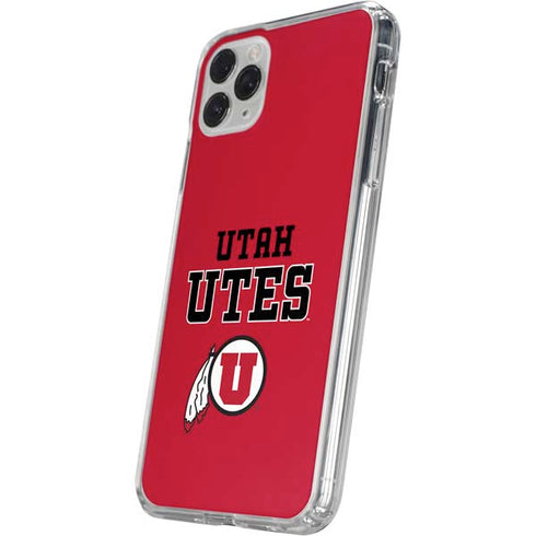 University of Utah Utes Text on Red iPhone 11 Pro Clear Case
