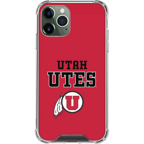 University of Utah Utes Text on Red iPhone 11 Pro Max Clear Case