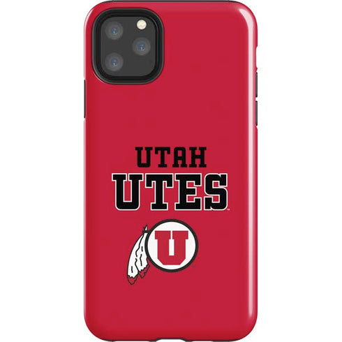 University of Utah Utes Text on Red iPhone Cases