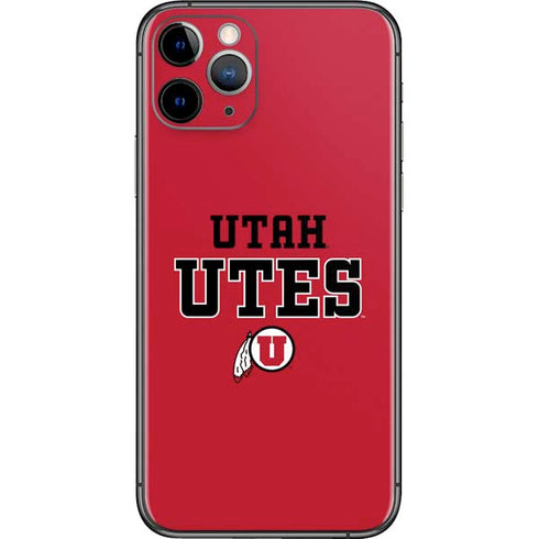 Utah Utes Text on Red iPhone 11 Pro Skin