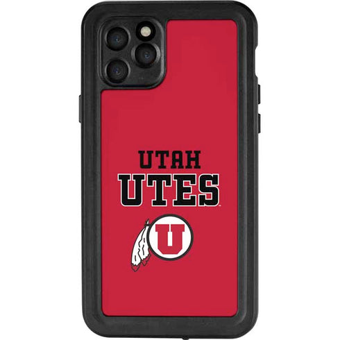 Utah Utes Text on Red iPhone 11 Pro Waterproof Case