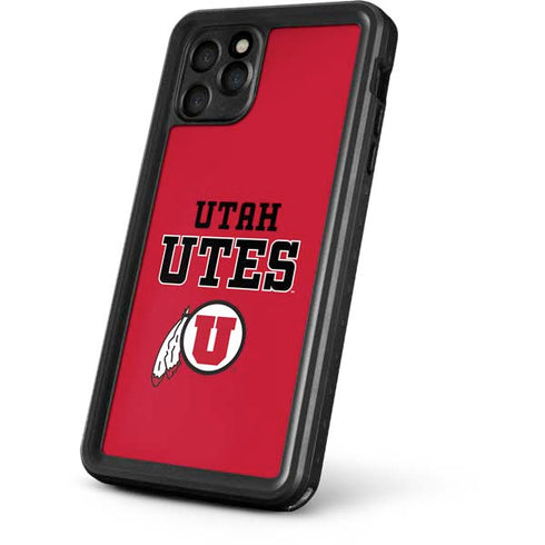 Utah Utes Text on Red iPhone 11 Pro Waterproof Case