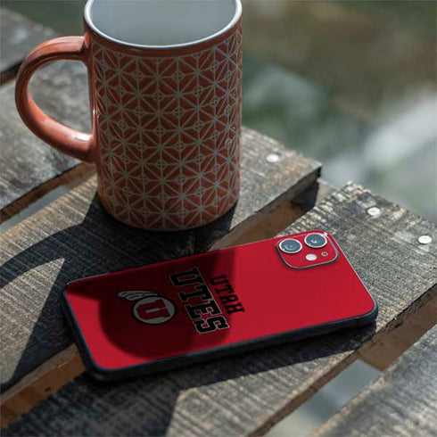 Utah Utes Text on Red iPhone 11 Skin
