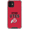 Utah Utes Text on Red iPhone 12 Clear Case