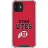 Utah Utes Text on Red iPhone 12 Clear Case