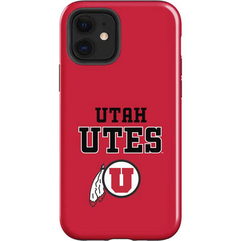 Utah Utes Text on Red iPhone 12 Impact Case