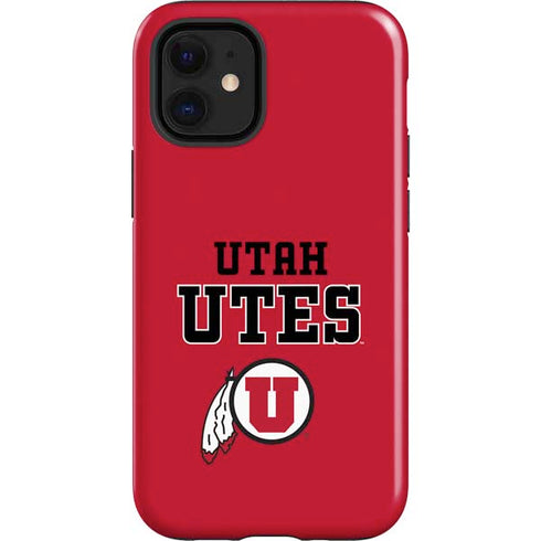 Utah Utes Text on Red iPhone 12 Mini Impact Case