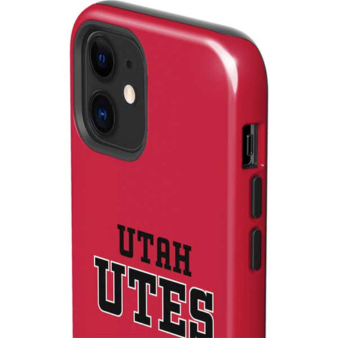 Utah Utes Text on Red iPhone 12 Mini Impact Case