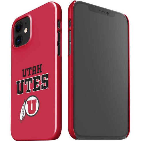 Utah Utes Text on Red iPhone 12 Mini Lite Case