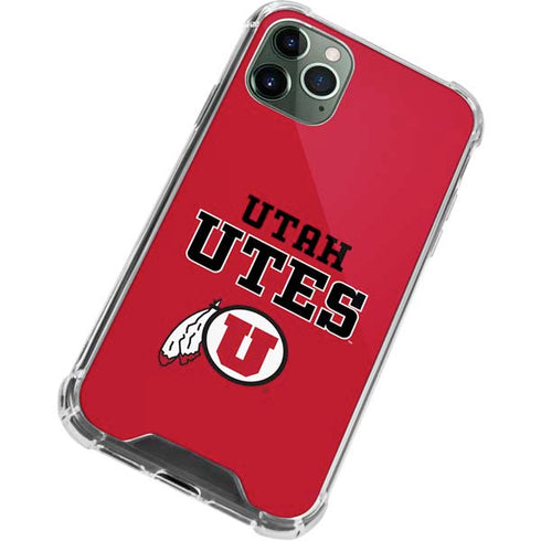 Utah Utes Text on Red iPhone 12 Pro Clear Case