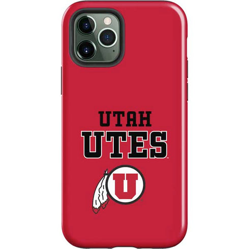 Utah Utes Text on Red iPhone 12 Pro Impact Case