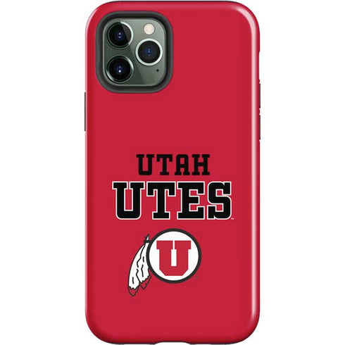 Utah Utes Text on Red iPhone 12 Pro Max Impact Case