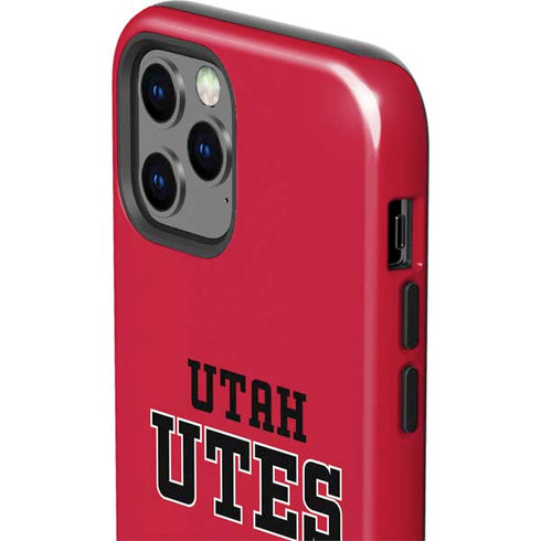Utah Utes Text on Red iPhone 12 Pro Max Impact Case