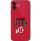 Utah Utes Text on Red iPhone 12 Skin