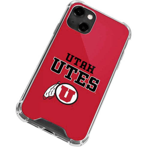 Utah Utes Text on Red iPhone 13 Clear Case