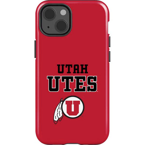 Utah Utes Text on Red iPhone 13 Impact Case