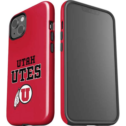 Utah Utes Text on Red iPhone 13 Impact Case