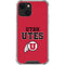 Utah Utes Text on Red iPhone 13 Mini Clear Case